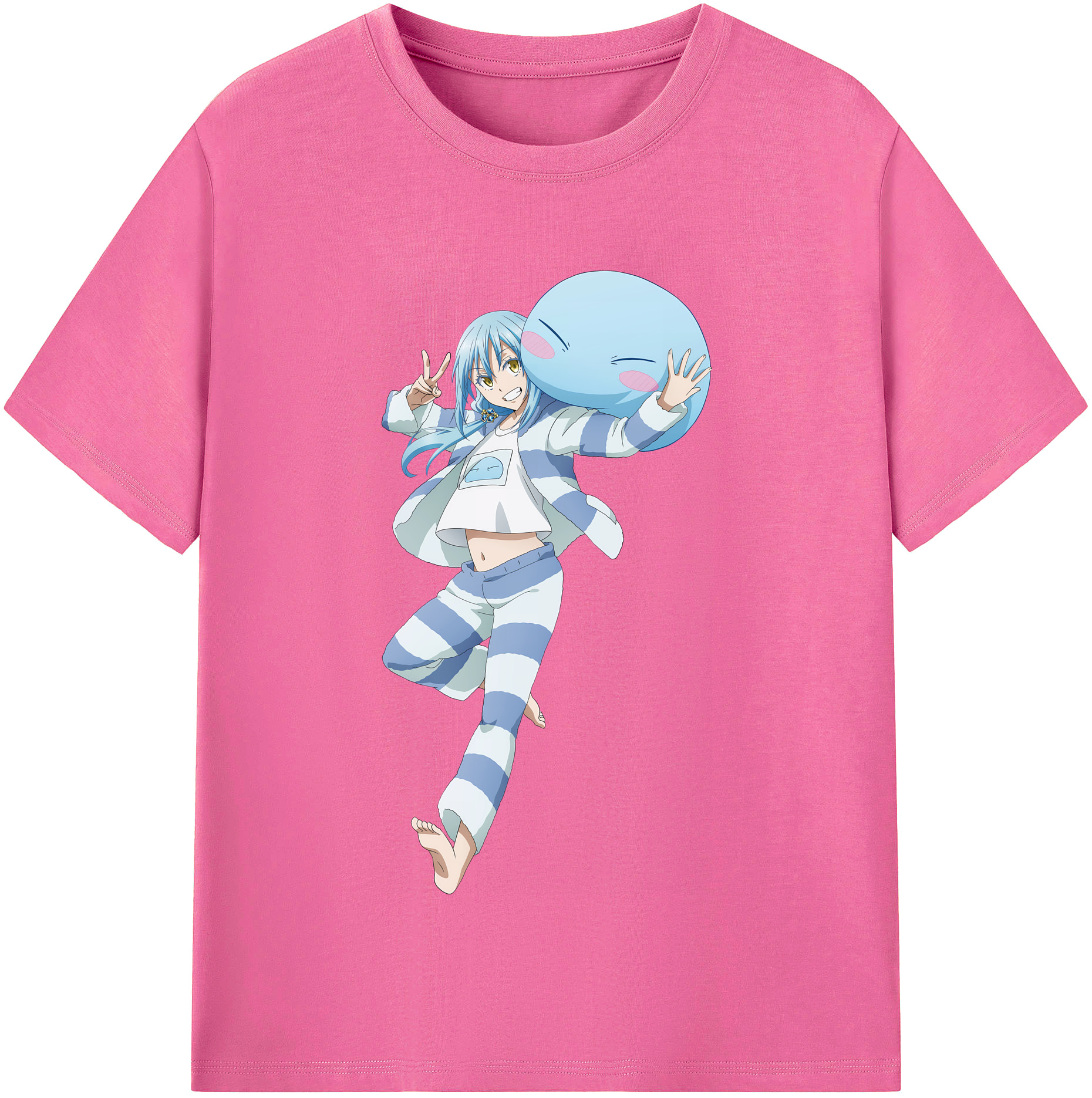 （画像用） 転スラ Regarding Reincarnated to Slime レディースカジュアルプリントTシャツ（綿100％）